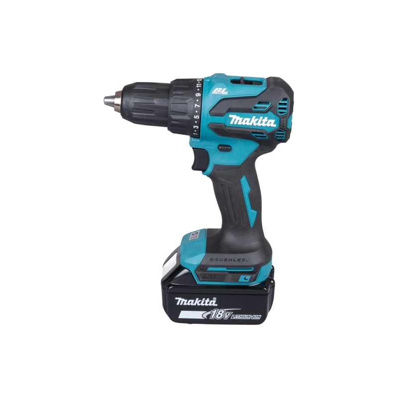 Makita DHP490STJ 18V Li-ion LXT Brushless Combi Drill Complete with 2 x 5.0 Ah Batteries and Charger Supplied in a Makpac Case