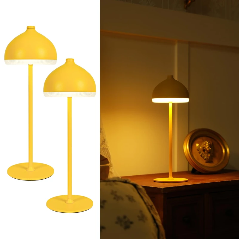 LuminexDesigns Cordless Table Lamps Set of 2, Rechargeable LED Lamps with 3 Light Colours & Dimmable Touch Control, Portable Ambient Lighting for Bedroom, Living Room, Dining Area & Outdoor