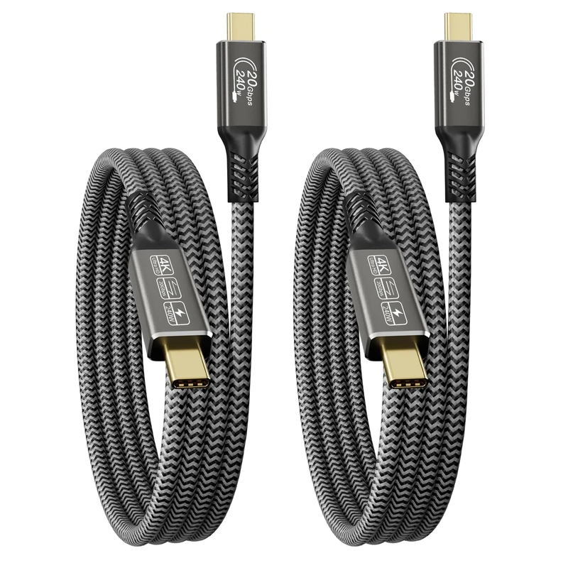 CAKOBLE 2Pack 5m usb c cable,[20Gbps,240W,4K@144Hz] USB 3.2 Cable Compatible Thunderbolt 4 5K@60Hz usbc monitor cable For eGPU,Laptops,Display,Monitor,usb c data cable