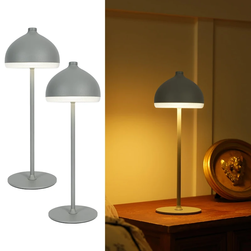 LuminexDesigns Cordless Table Lamps Set of 2, Rechargeable LED Lamps with 3 Light Colours & Dimmable Touch Control, Portable Ambient Lighting for Bedroom, Living Room, Dining Area & Outdoor