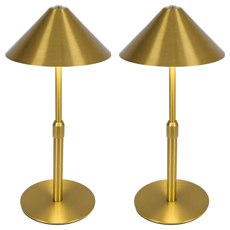 LuminexDesigns Cordless Rechargeable Table Lamps 2 Pack - Gold
