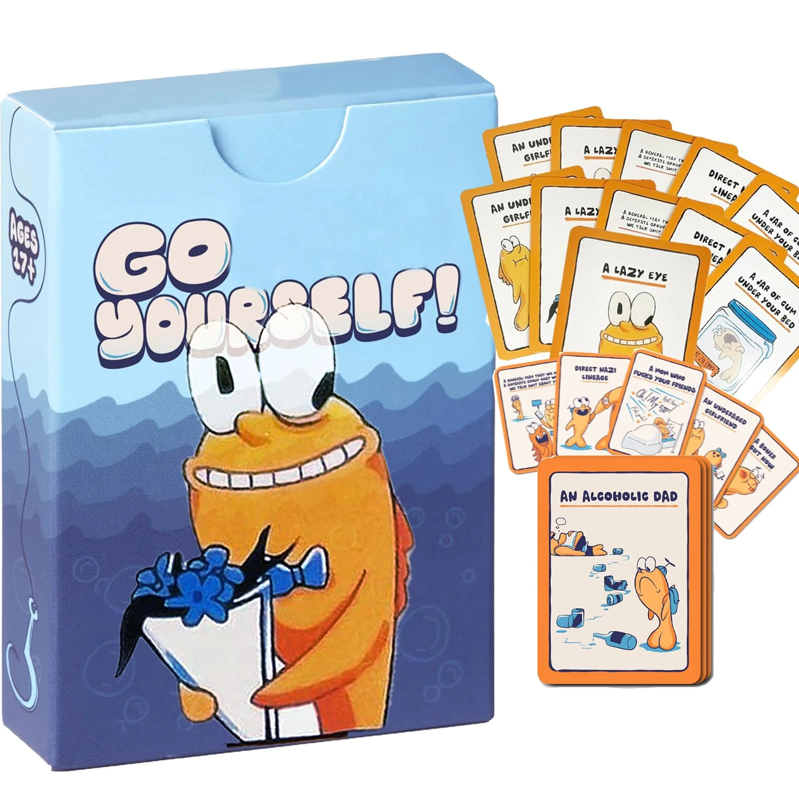 Eznypma Go F Yourself Card Game, The Grown Up Go Fish Card Game You've Always Wanted, Funny party game for adults, 2+ Players, 48 Cards, Family Gathering & Friend Party & Fun Gift (1 Pcs)