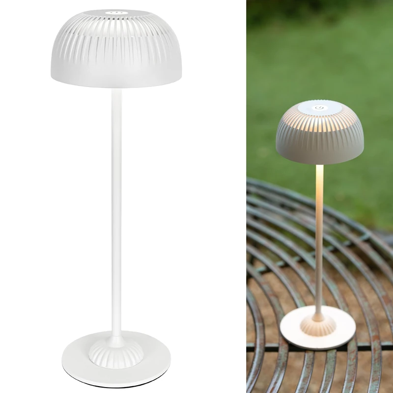 LuminexDesigns Cordless Rechargeable Table Lamp with Full Aluminium Body, Modern 5200mAh Battery Mushroom Touch Bedside Lamp with 3 Colour Modes, IP54 Perfect for Living Room Bedroom & Home Décor