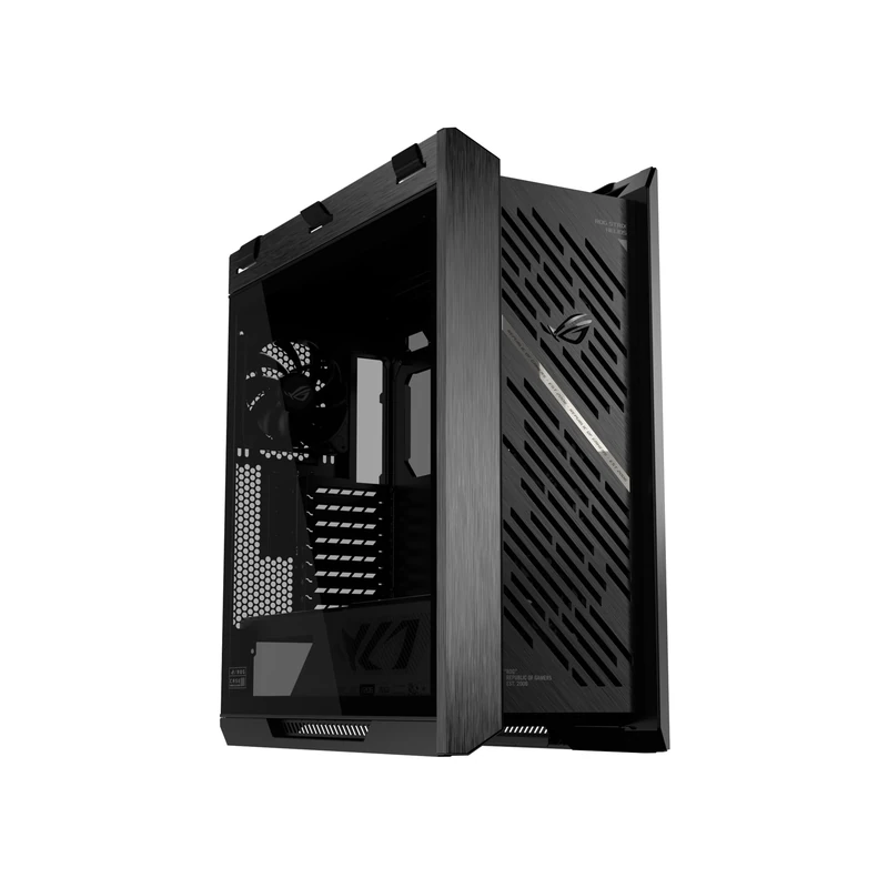 Asus ROG Strix Helios II Gaming Case w/Glass Windows, E-ATX, 4x Fans, GPU Braces, USB-C 20Gbps, Fan/RGB Control Buttons, Carry Handles, Black
