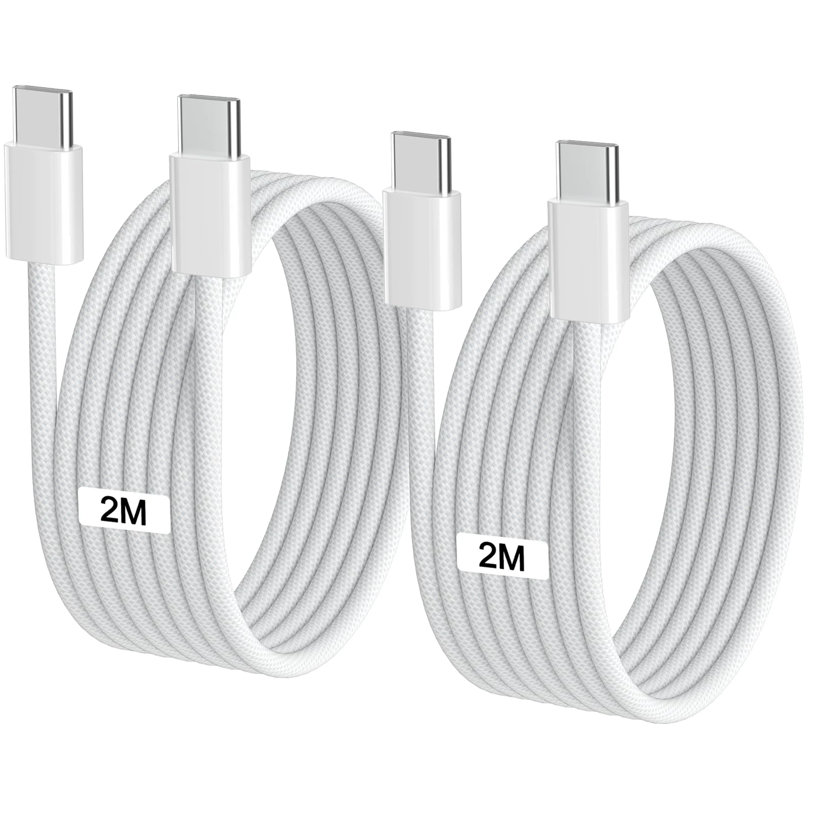 iPhone 17 16 15 Charger Cable 2M 2Pack, 60W Braided USB C to USB C Cable 2M Long Type C Fast Charging Cable USB C Fast Charger Cable Lead Wire for iPhone 17 16 Pro Max/16 Plus/15 Pro Max/15, iPad