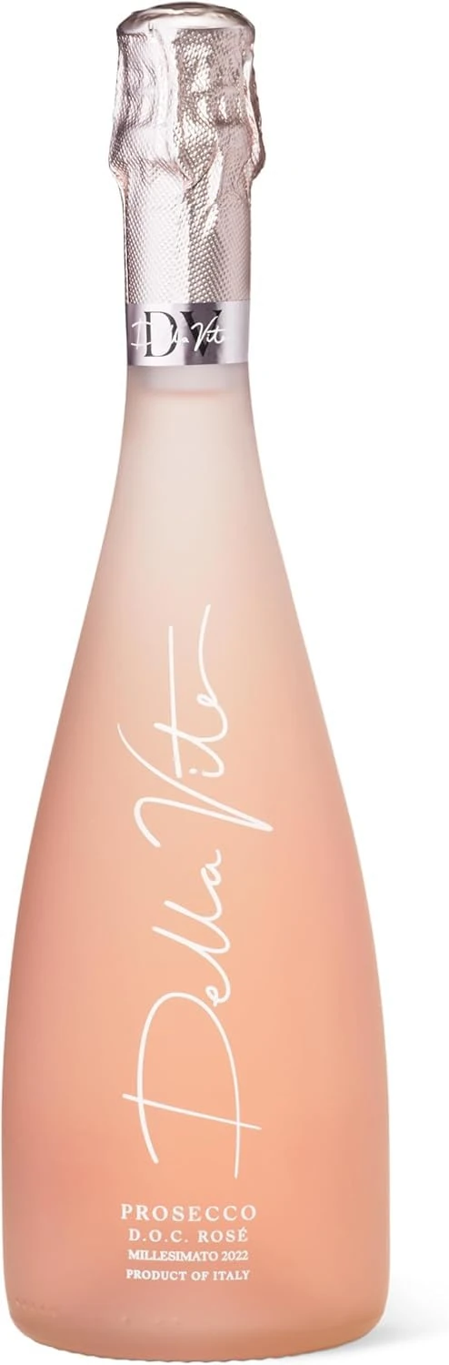 Della Vite Prosecco D.O.C Rosé - 6 pack Millesimato Premium Italian Sparkling Wine Gifts for Women, Pink Prosecco Sparkling Rosé Wine