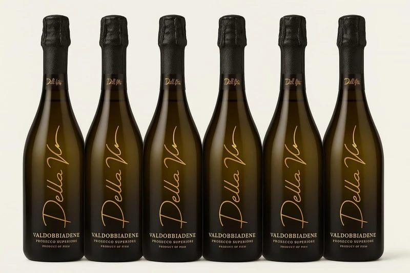 Della Vite Superiore D.O.C.G - 6 pack Premium Italian Prosecco - Rich & Extra Dry Prosecco Wine (Single Bottle, 11.5% 750ml)