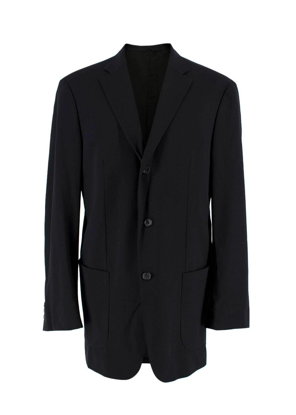 Jil Sander Pre-Loved Men's Black Single Breasted Wool Blend Blazer
