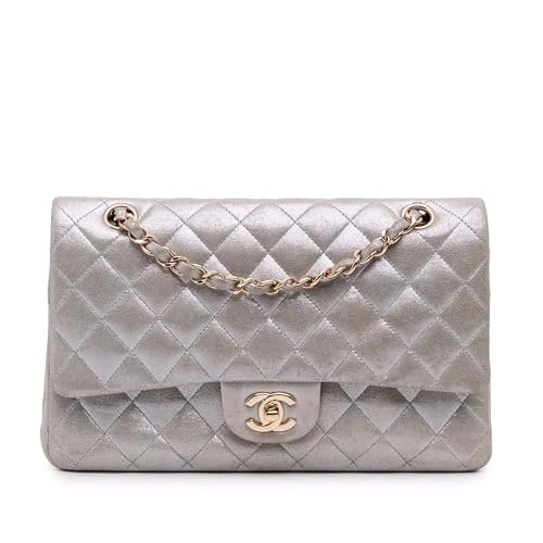 Chanel Pre-Loved Medium Classic Iridescent Lambskin Double Flap Shoulder Bag