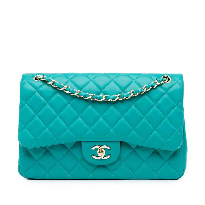 Chanel Pre-Loved Jumbo Classic Lambskin Double Flap Shoulder Bag