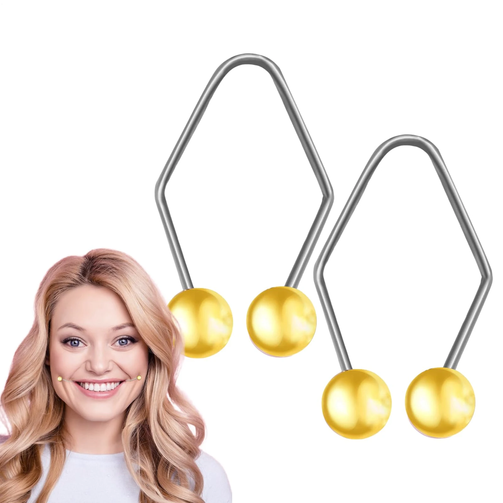 Smile Trainer, Smile Exercises Rustproof Stainless Steel Easy to Clean, Correctors for Women and Men for Sleeping, Working, Writing, Reading, Study