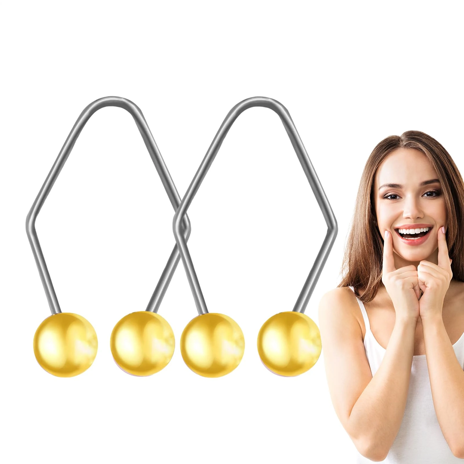 Smile Exerciser - Stainless Steel Rustproof Smile Exercisers Easy to Clean - Women Men Correctors for Sleeping, Working, Typing, Reading, Studying