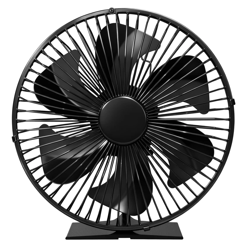 Perfirefan Log Burner Fan with Guard - 6-Blade Ultra Quiet Heat Powered Stove Fan - Log Burner Accessories - Auto-Operated for Even Heat Circulation