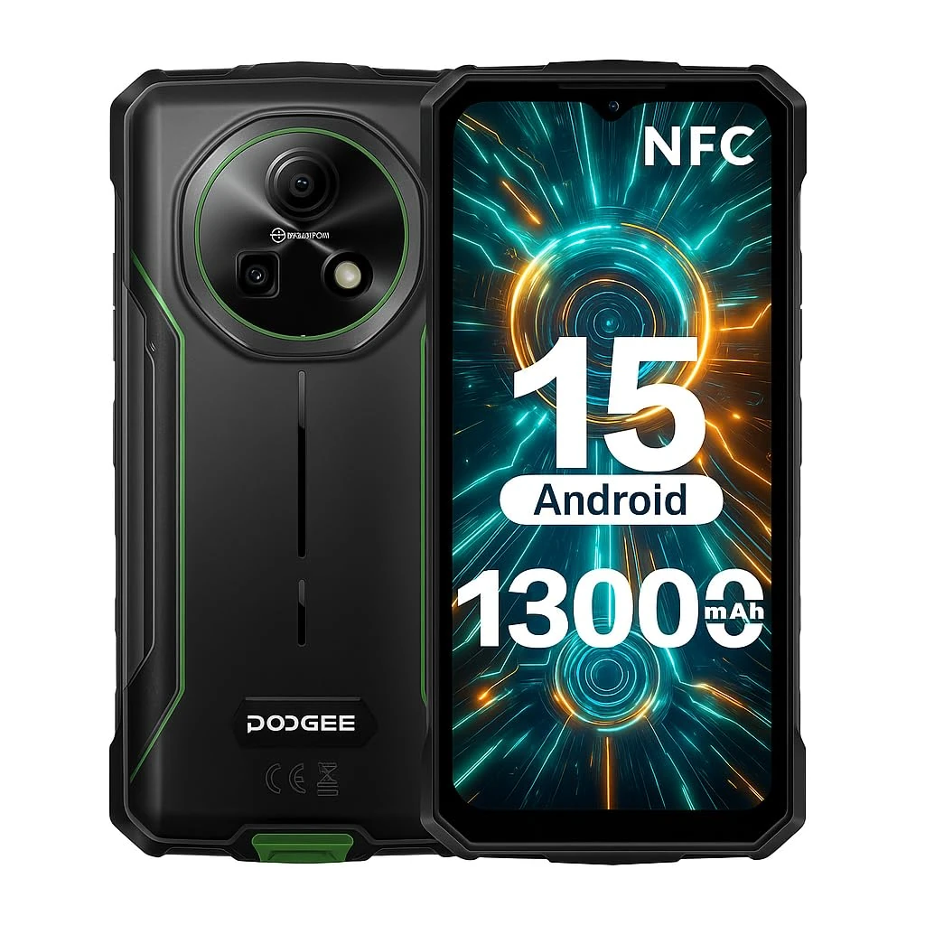 DOOGEE Fire 5 Pro Rugged Smartphone - Android 15, 13000mAh Rugged Phone, Gemini AI & Helio G81 Octa-Core 20GB + 128GB Mobile Phones, 6.6" 90Hz Display, Waterproof Phone, 3 Card Slots, NFC/OTG/GPS,2025