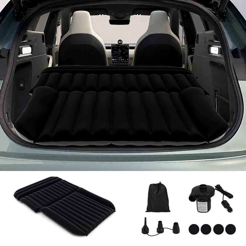 FANTASK Car Mattress, 190 x 130 cm Camping Air Mattress with Air Pump & Carry Bag, SUV Double-Sided Sleeping Accessories for Car Boot, Camping, Travel, Outdoor (Black)