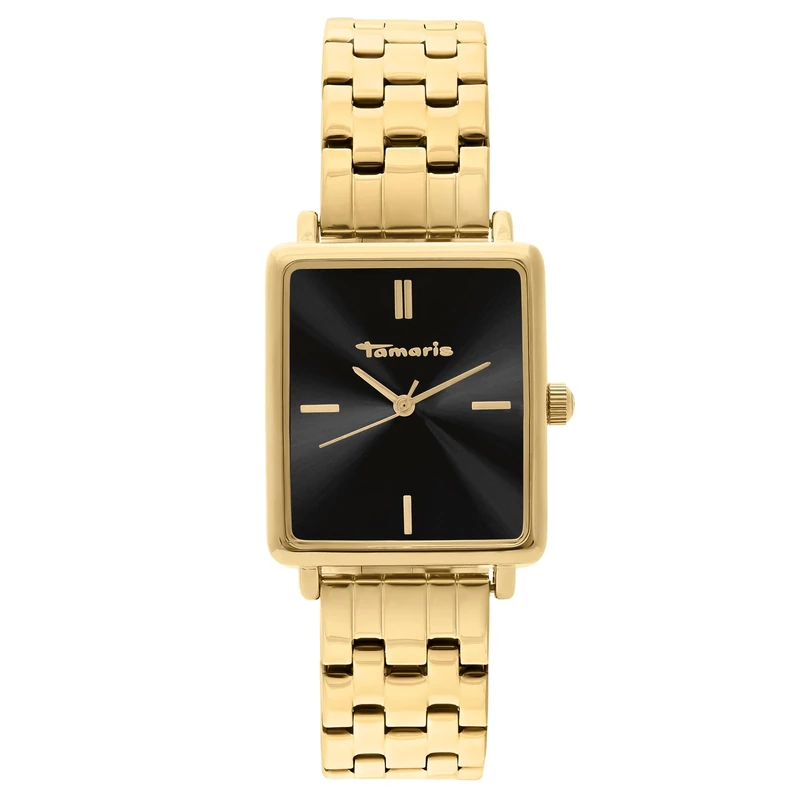 Tamaris Ladies Watch with Square Case & Steel or Leather Strap - Simple Wristwatch for Women in Silver, Gold, Rose Gold, Black, Blue, Green, Purple and More