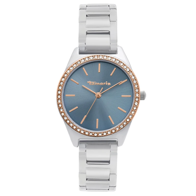 Tamaris Ladies Watch - Small, Sporty-Elegant Wristwatch 30mm, Stainless Steel Strap, Zirconia Stones 3 ATM Water Resistant