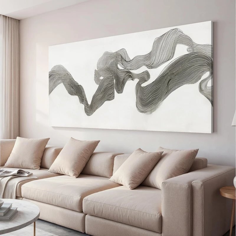 Abstract Wall Art Decor Wall Art Pictures for Living Room Abstract Canvas Art Wall Decor Gray White Wall Art Prints Artwork for Walls Modern Minimalist Wall Art Decorations Home Office Decor 20" X 40"