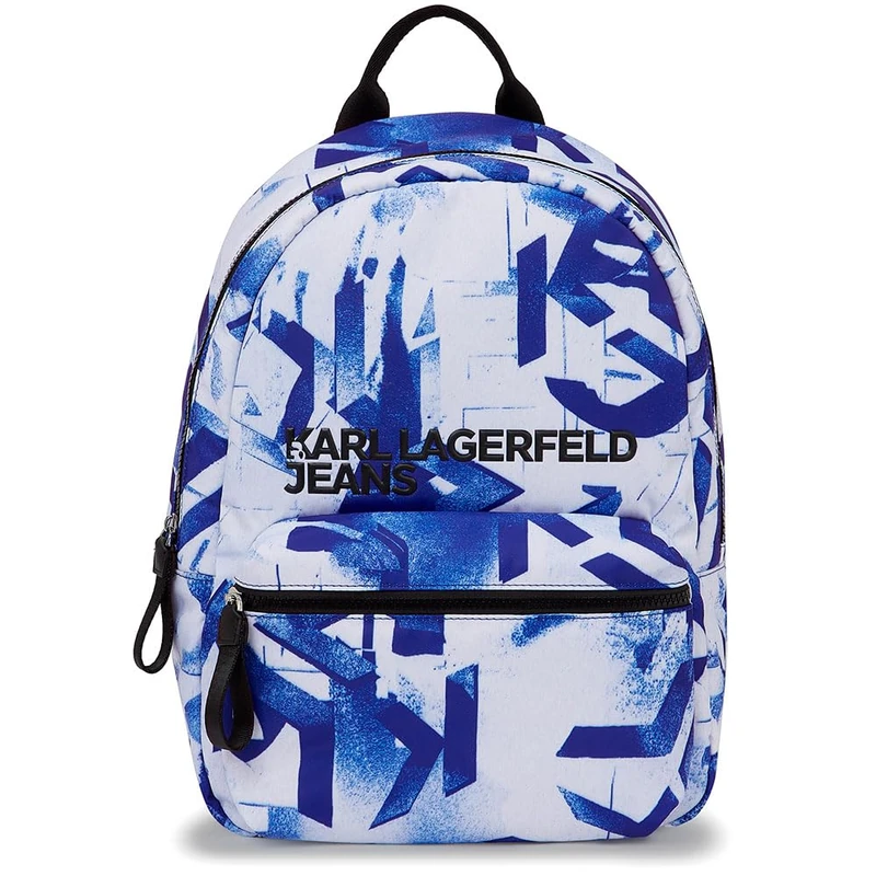 Karl Lagerfeld Jeans Men Essential Nylon Back Pack Monogram All Over Print KLJ Blue One size