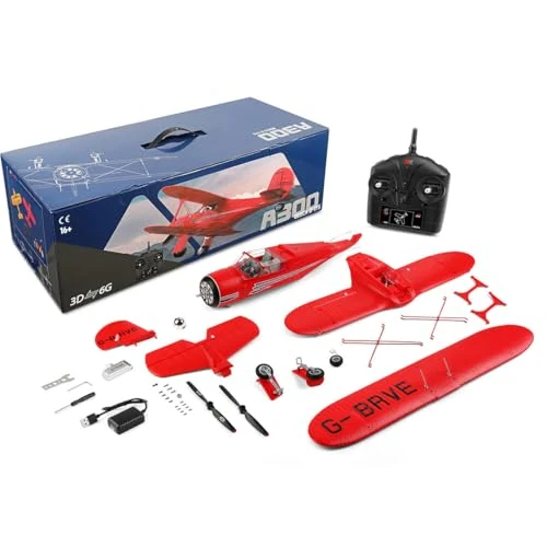 WANENGEDIY Remote Control Airplane for Adults, XK A300 Beech D17S Biplane 3D/6G 2.4G 4CH Brushless 550mm Wingspan EPP Fixed Wing RC Aircraft Model with Quick Release, RC Airplane for Adults Beg (RTF)