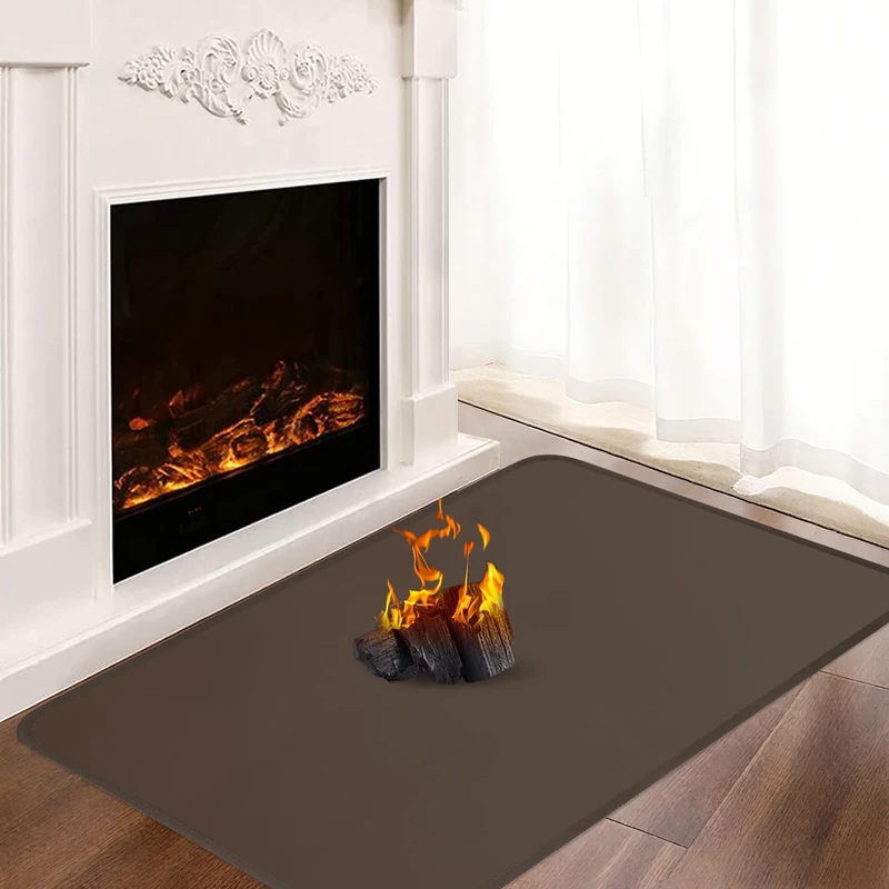 Khongoo Hearth Rug 120x70cm Fireproof Mat - Thin 1mm Heat Shield