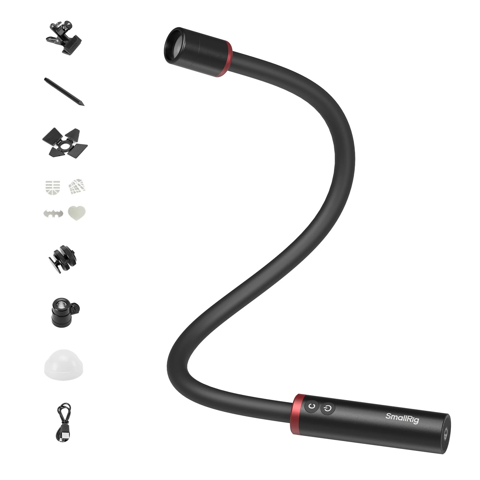 SMALLRIG RM 03 Macro Photography LED Light, Adjustable Beam Angle, 5 Colors CRI 95 TLCI 92, Macro Arm Light for Camera with Cold Shoe Adapter, Clamp, Diffuser, Barndoor, IP54 Waterproof - 5480