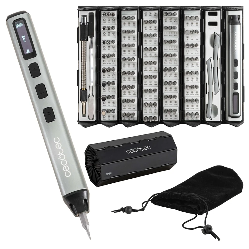 Cecotec PrecissionGyro 5000 Infinity Auto Electric Screwdriver, Precision Kit 128 Pieces, Multiple Bits Included, Case, Built-in Magnetizer - Image 1