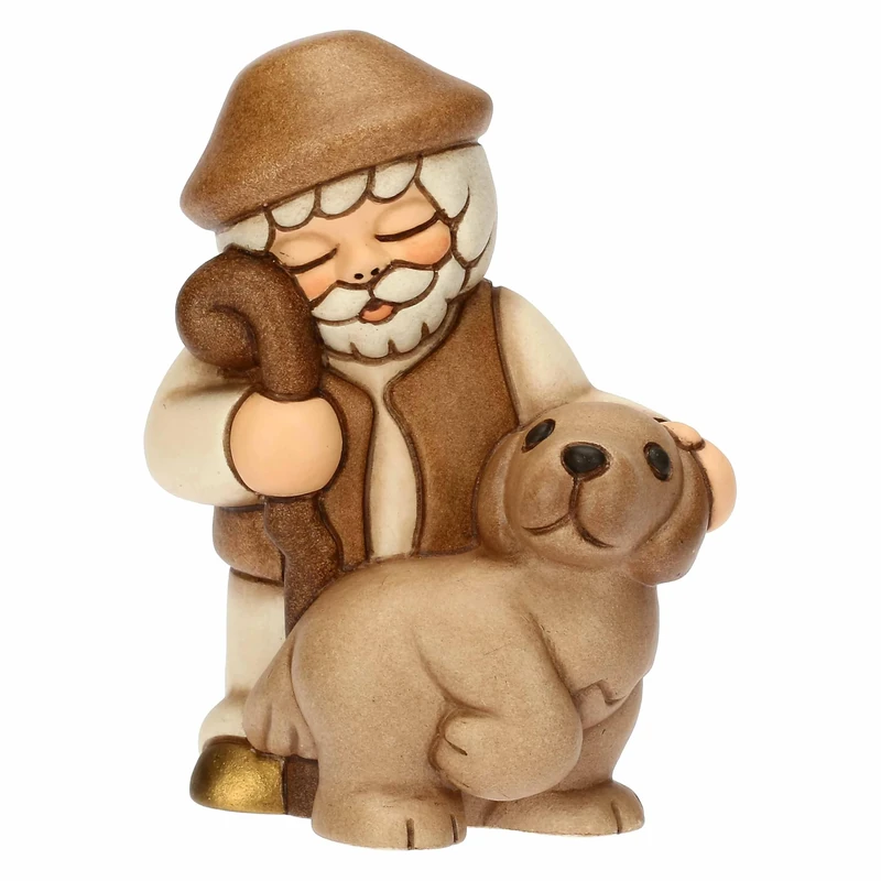 THUN - Shepherd with Dog - Ceramic - Classic Nativity Collection - 5.8 x 4.8 x 8 cm