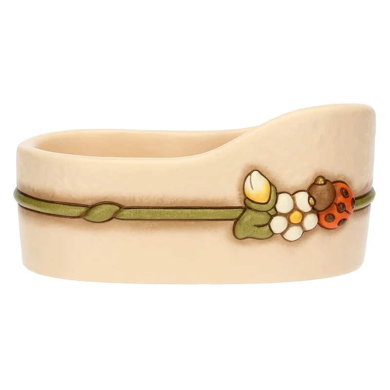 THUN - Double cup holder - ceramic - Country Bloom Collection - 18.5X11.8X9 cm