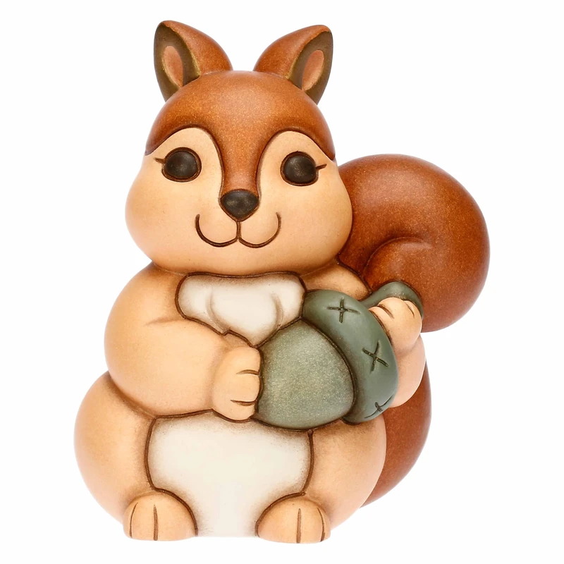 THUN - Diva Squirrel with Acorn - Medium - Ceramic - Plumè Collection - 9 x 7.3 x 11.2 cm
