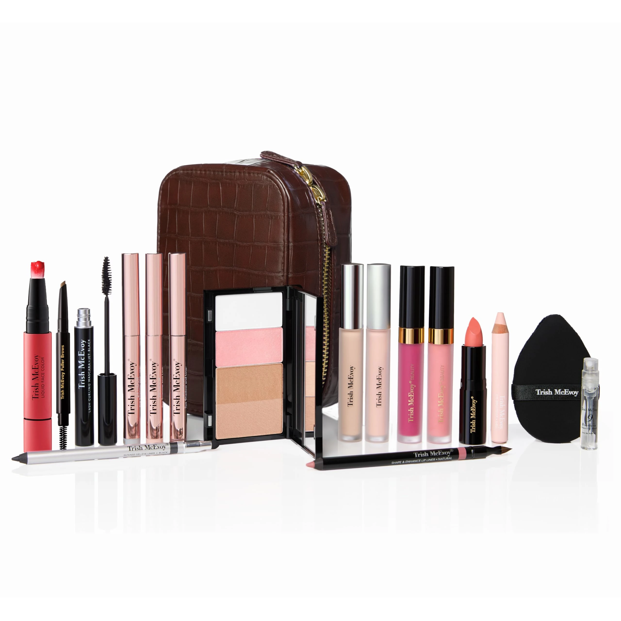 Trish McEvoy Gorgeous Makeup Planner Collection Cocoa, Light to Medium Skin Tones, 16-Piece Set