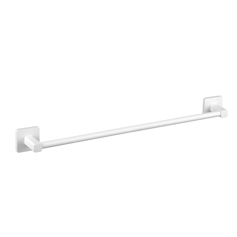 TATAY Large Bathroom Towel Rail Without Drilling | 3M Adhesive Mounting System | Matte and Elegant Finish | 100% Rustproof | 10 kg Load Capacity | 6 x 6.5 x 60 cm – Kalo Collection – White
