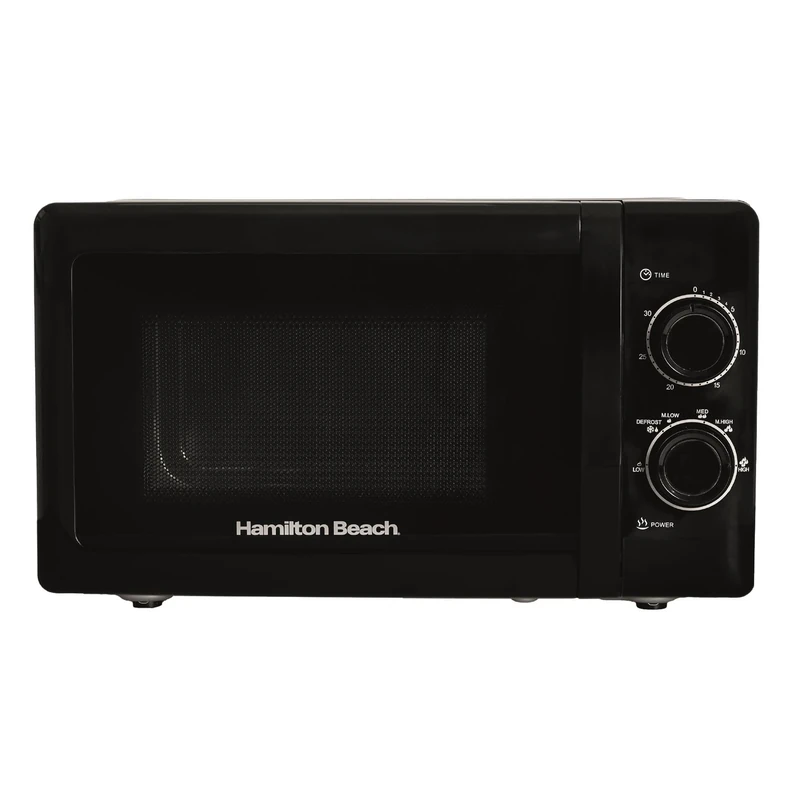 Hamilton Beach Microwave, 20L, 700W, Stainless Steel Cavity, Manual Control, 5 Power Levels, Quick Defrost, 30 Minute Timer, Black - HBMX79SSB - Image 1