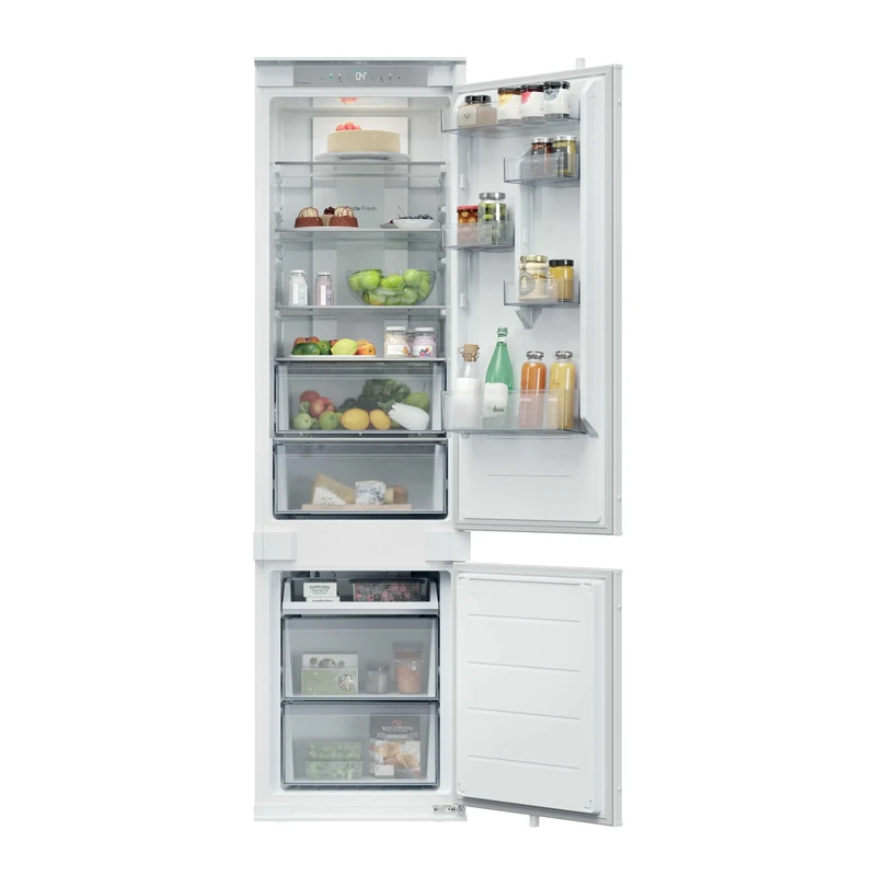 Hoover H-Fridge 400 Integrated Fridge Freezer, E Rated, Total No Frost, hOn App Connectivity, Circle Fresh Technology, 284L Total Capacity, White, 54x55x193.5 cm - HONBQT3519EWK-UK
