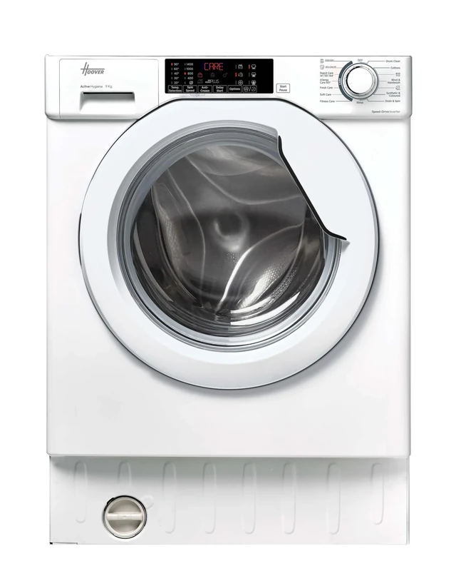 Hoover, H-Wash 300 Integrated Washing Machine, 9 Kg Wash Capacity, 1400 RPM, A Rated, Care Cycles, White, 60x53x82 cm - HBW 49TAMEJ-80