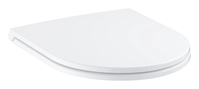 GROHE BAU Ceramic WC Slim Seat with Lid Including Fixation Set (Duroplast, Soft Close, Quick Release Function, Detachable, Easy to Fit from Above, Weight Bearing Capacity 150 kg), White, 39913001
