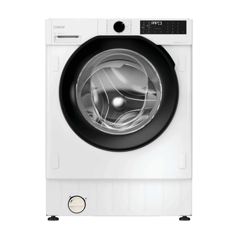 Candy ProWash 400 Integrated Washing Machine, 9 Kg Wash Capacity, 1400 RPM, A-20 percent Rated, hOn App Connectivity, 9 Rapid Cycles, White and Black, 60x53x82 cm - BC4S49M6DB8J-80