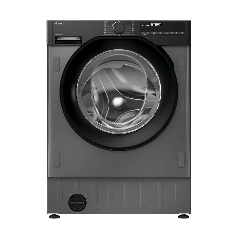 Haier Series 6 Integrated Washer Dryer, 9 Kg Wash plus 6 Kg Dry, Combined Cycle Class D, 1600 RPM, hOn App Connectivity, Anti-Bacterial Treatment, Graphite and Black, 60x53x82 cm - BHA6S696M6DB9R80