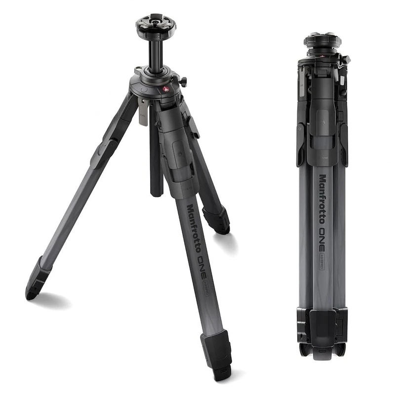 Manfrotto ONE Hybrid Carbon Fiber Tripod – Photo & Video Tripod System, 15kg Load, Levelling Column, 90° Horizontal Column, Quick Release, Lightweight Shooting Support for DSLR & Mirrorless Cameras