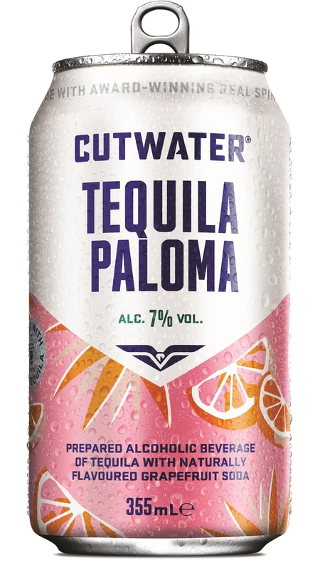 Cutwater Tequila Paloma Canned Cocktail, 12 x 355ml Cans, 7% ABV – Ready-to-Drink, Premium Tequila Mixed Drink