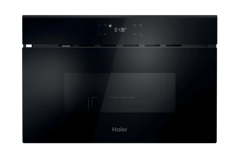 Haier 38cm, 24 litre Built-in Microwave, full touch, LED display, defrost, 7 power levels, 8 auto programs, 750w microwave power, 1000w grill, side opening door- Black, 39 x 60 x 32cm- H38SIDBF7XK