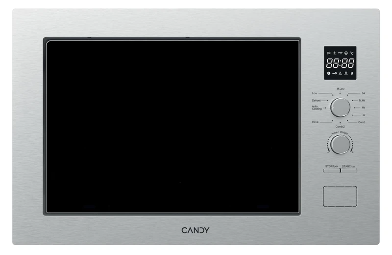 Candy 38cm, 25 litre Built-in Microwave, 700w Grill, 800w Microwave, 5 power levels, 8 functions, defrost programs, rotary control- Stainless Steel 31 x 60 x 39cm- CA38FL7NWXUK
