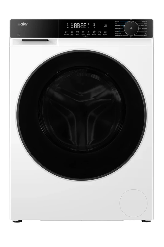 Haier X Series 5 Washer Dryer, 10kg Wash, 6kg Dry, 1400 rpm, A-20 percent Wash Energy Class, 16 Programmes, Lint Removal System, Smart Dual Spray, White-Black Door, 56x60x85 cm -HWD100BP16357UUK