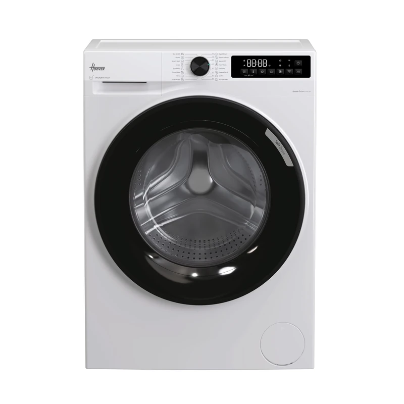 HOOVER Pro Wash Series 3 Washing Machine, 11kg, 1400 rpm, A-20 percent Energy Class, 16 Programmes, XL Soft Drum, WIFI Connected, White-Black Door, 62x60x85 cm - HBR 411BL9-80