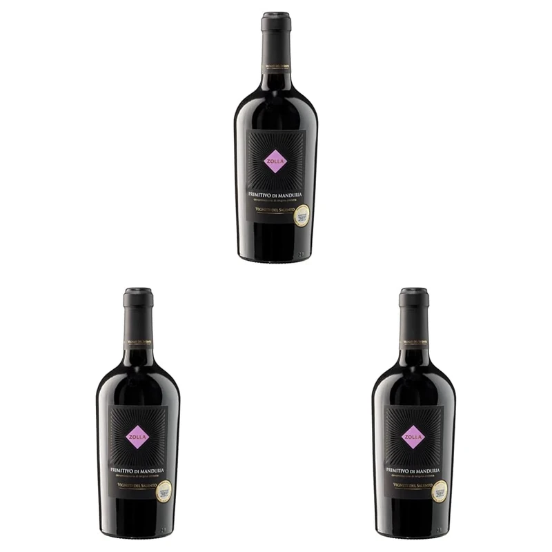 Vigneti del Salento Zolla Primitivo Di Manduria Wine, 75 cl (Pack of 3)