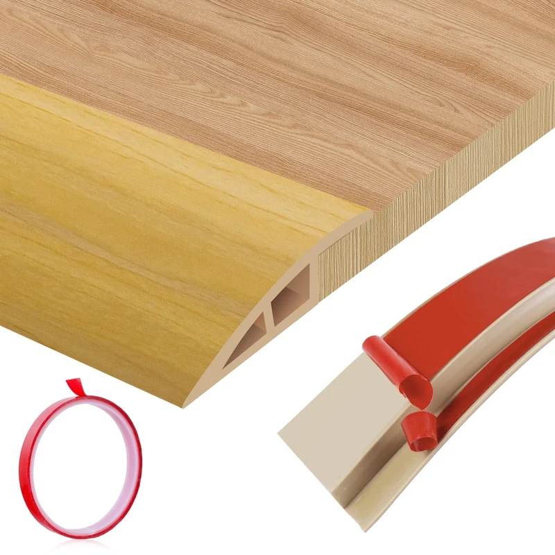 Floor Transition Strips Double Sided Self Adhesive Door Threshold Strips for Doorways, Laminate Threshold for Gaps Carpet Floor Tiles