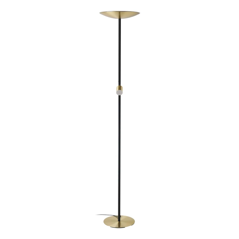 Eglo LED Floor lamp Conivarino, Touch-dimmable floorlamp for Living Room, uplighter with Flexible spot for Reading, Standing Light Made of Brushed Brass Metal, Warm White, 170 cm