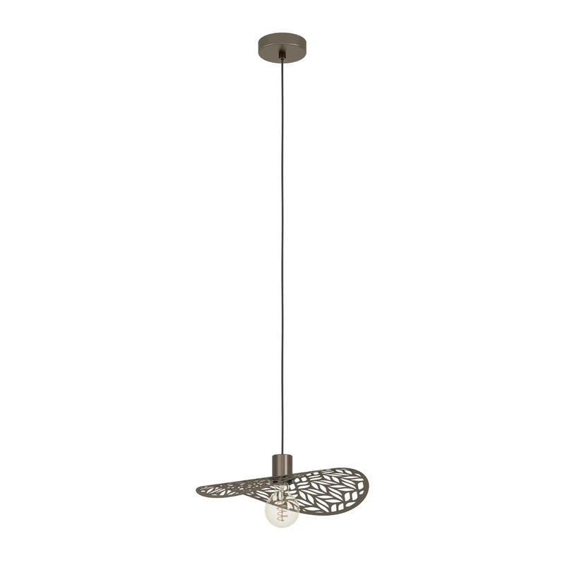 Eglo Pendant Lighting Swaby, XXL Hanging lamp for Dining Table, Ceiling Light Fitting for Living Room, Bronze Coloured Metal, E27 Socket, Ø 40 cm