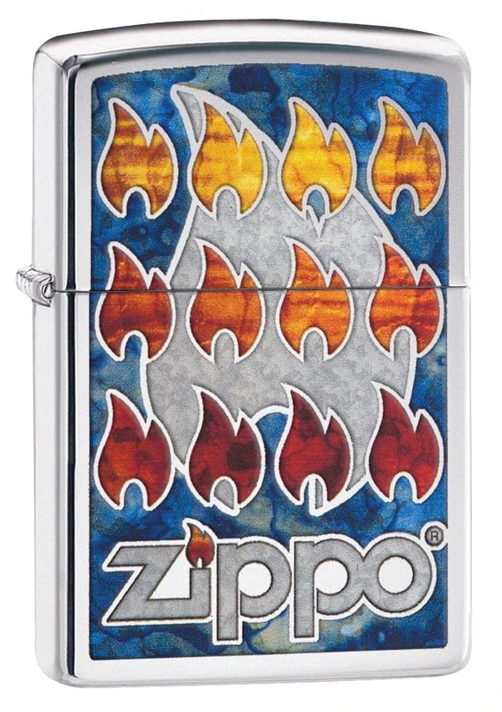 Zippo Windproof Lighter, Logo Design – High Polished Chrome, Fusion – Refillable, Reusable, Windproof Design – Comes in Gift Box – Made in USA