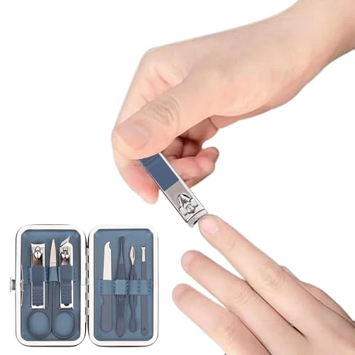 Manicure Set Personal Care Nail Clipper Kit Professional Manicure Pedicure Set Mens Accessories Personal Care Nail Grooming Present for Men Husband Boyfriend Parent, Blue